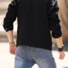 RivetRise Men Ripped Flap Pocket Denim Jacket Plain Black Party Casual Denim Jacket For Boyfriend Gift main 1