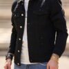 RivetRise Men Ripped Flap Pocket Denim Jacket Plain Black Party Casual Denim Jacket For Boyfriend Gift main 6