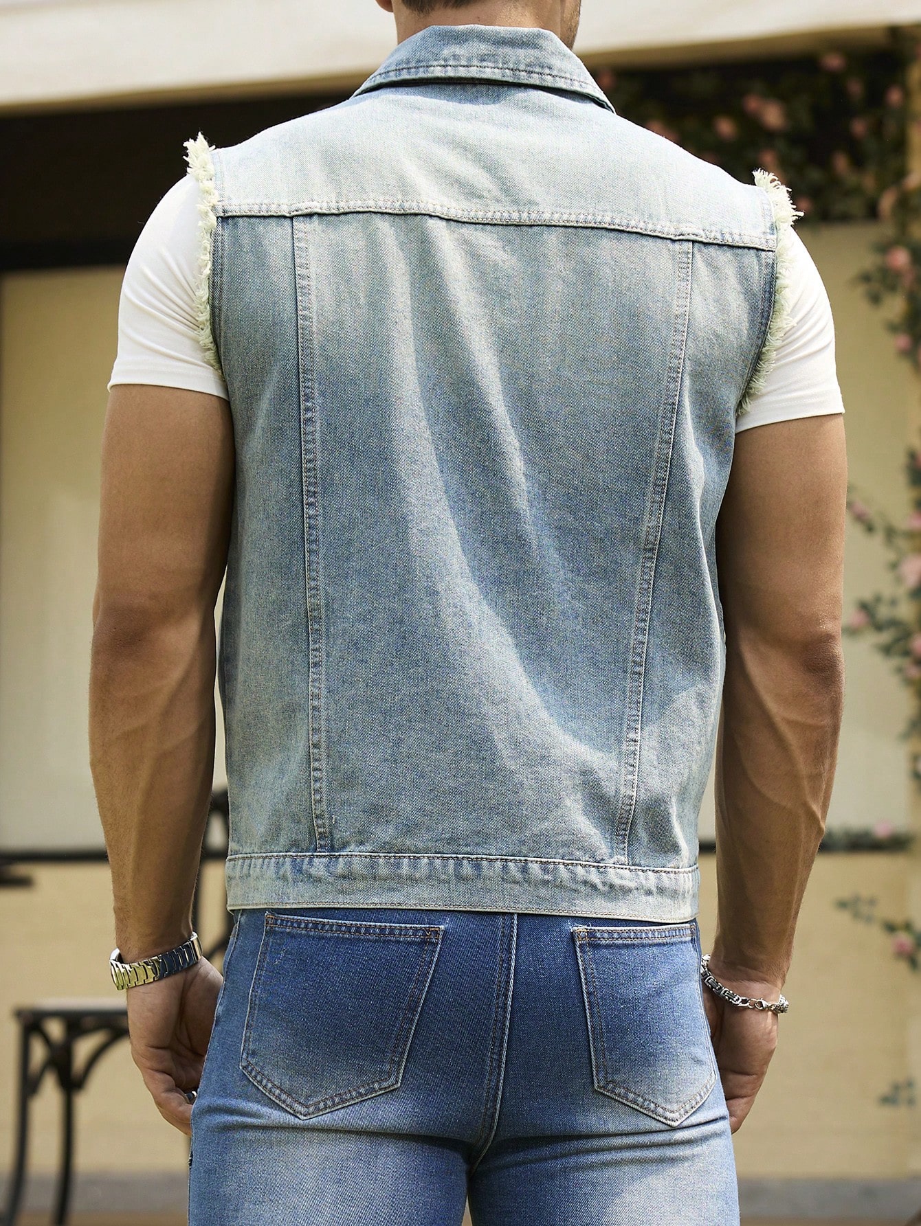 Short Denim Jacket Jean Vest Men