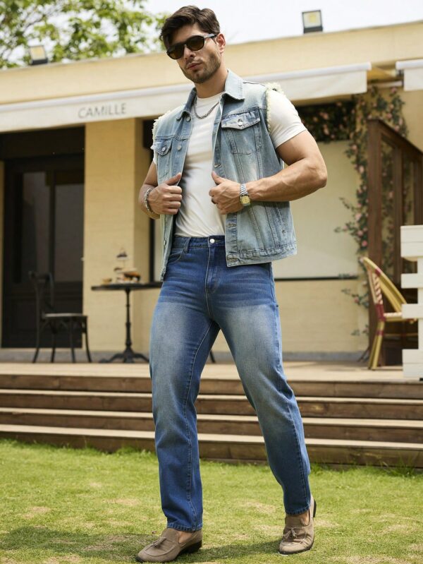 Short Denim Jacket Jean Vest Men