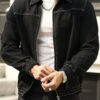 RivetRise Mens Casual Loose Denim Jacket With Zipper Front Closure main 0