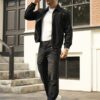 RivetRise Mens Casual Loose Denim Jacket With Zipper Front Closure main 2