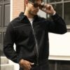 RivetRise Mens Casual Loose Denim Jacket With Zipper Front Closure main 3