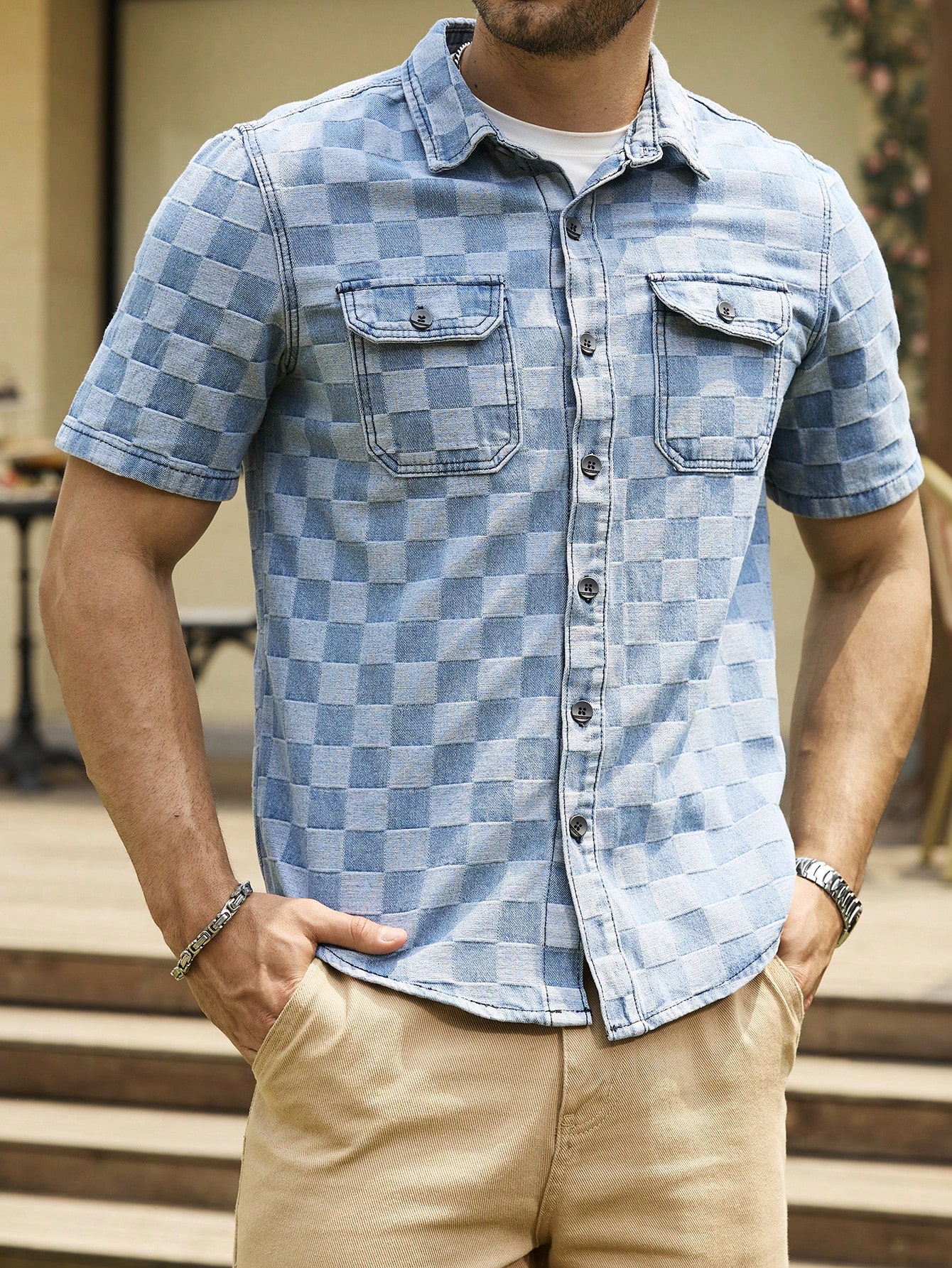 Short Sleeve Denim Shirt