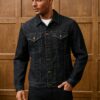 RivetRise Mens Long Sleeve Single Breasted Casual Versatile Denim Jacket Black Denim Jacket Men Cowboy Jacket For Men Crop Jacket For Men main 3 Copy
