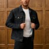 RivetRise Mens Long Sleeve Single Breasted Casual Versatile Denim Jacket Black Denim Jacket Men Cowboy Jacket For Men Crop Jacket For Men main 4 Copy