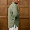 RivetRise Mens Long Sleeve Single Breasted Utility Pocket Casual Denim Shirt Mens Streetwear Shirts Olive Green Men Shirt main 1