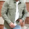 RivetRise Mens Slim Fit Olive Green American Casual Denim Jacket main 0