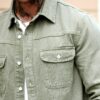 RivetRise Mens Slim Fit Olive Green American Casual Denim Jacket main 4