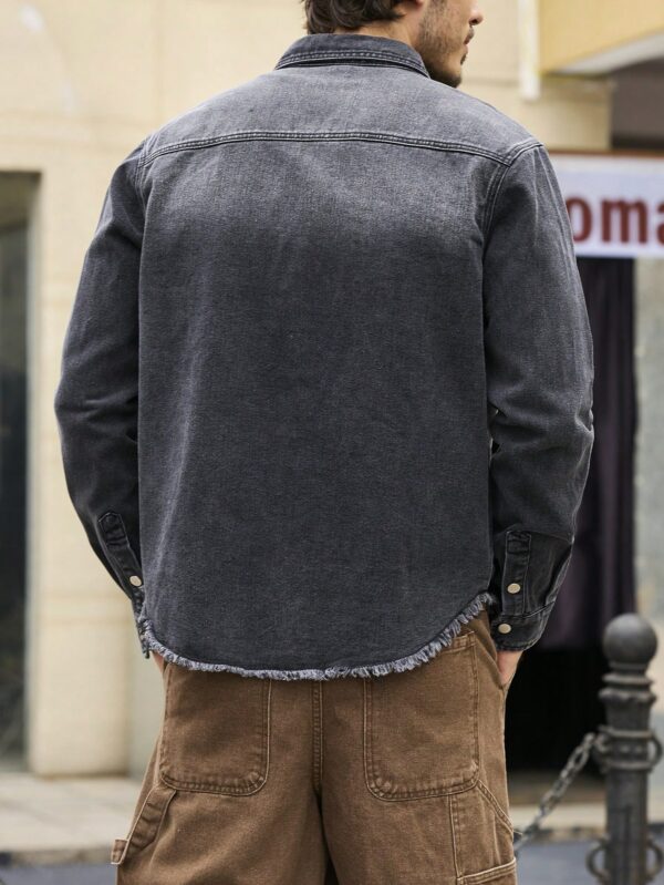 Men Vintage Button Down Denim Shirt​