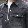 RivetRise Mens Slim Fit Cargo Denim Jacket main 2