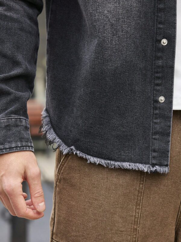 Men Vintage Button Down Denim Shirt​
