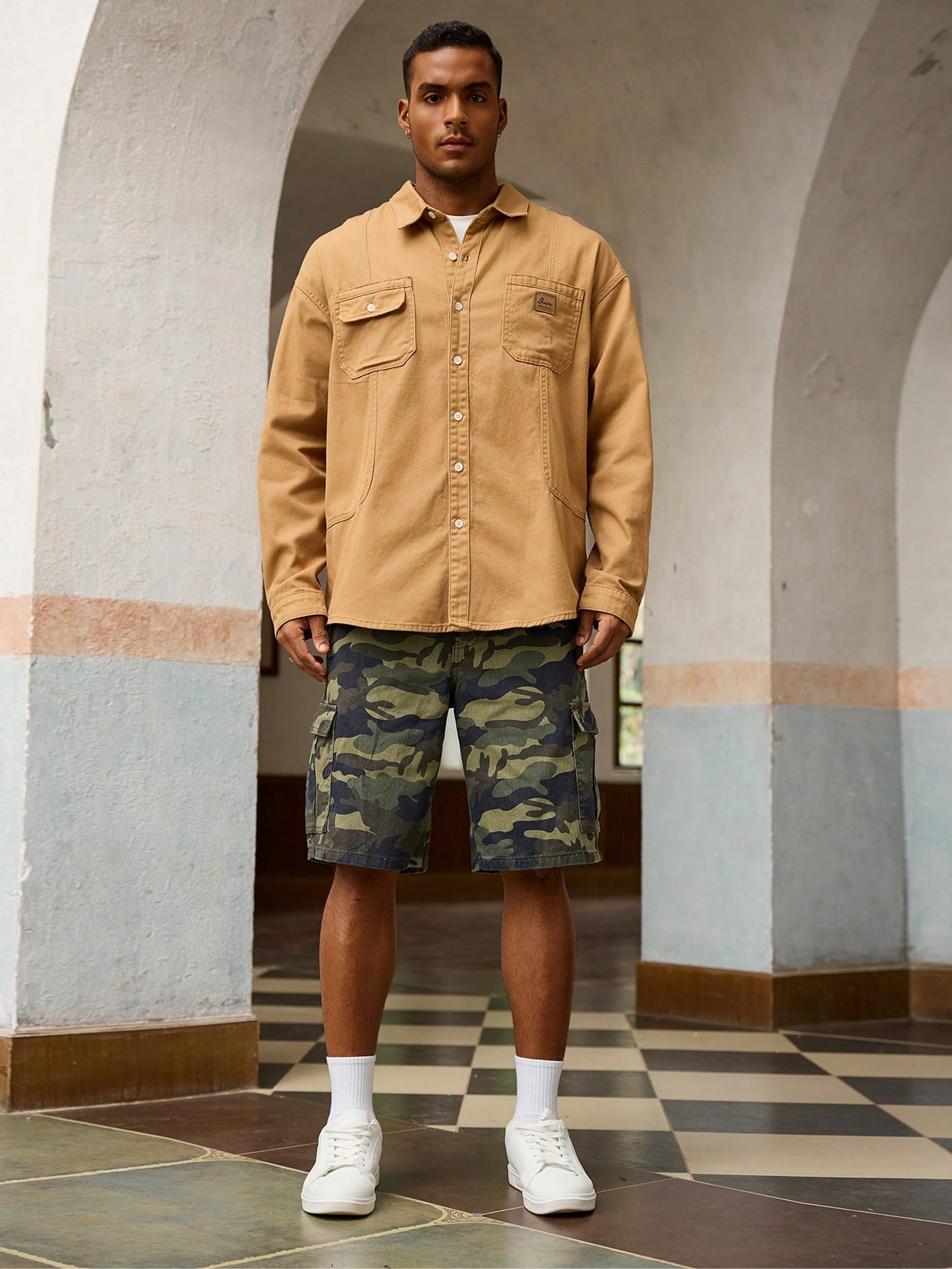 Mens Style With Pockets Denim Shirt Vintage