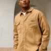 RivetRise Mens Slogan Embroidered Drop Shoulder Single Breasted Casual Denim Shirt Mens Shirts With Pockets Men Work Shirts main 5