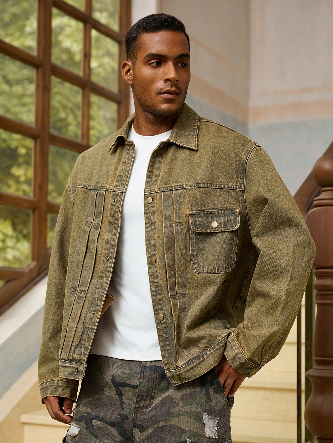 Men Vintage Denim Jacket​ Style Fashion