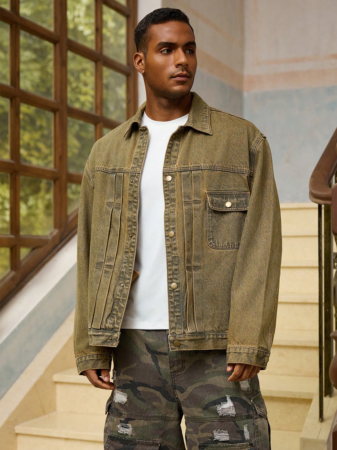 Men Vintage Denim Jacket​ Style Fashion