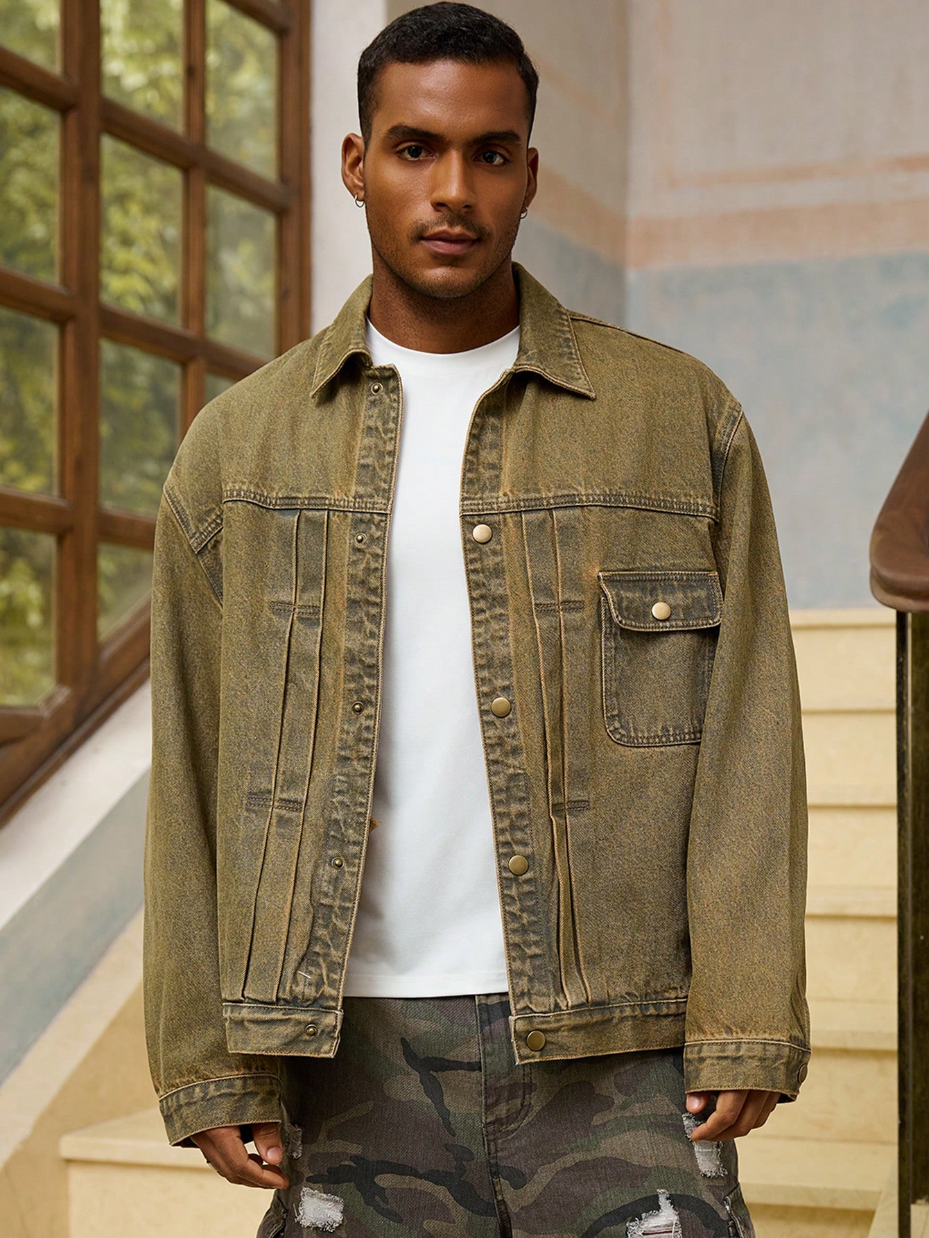 Men Vintage Denim Jacket​ Style Fashion