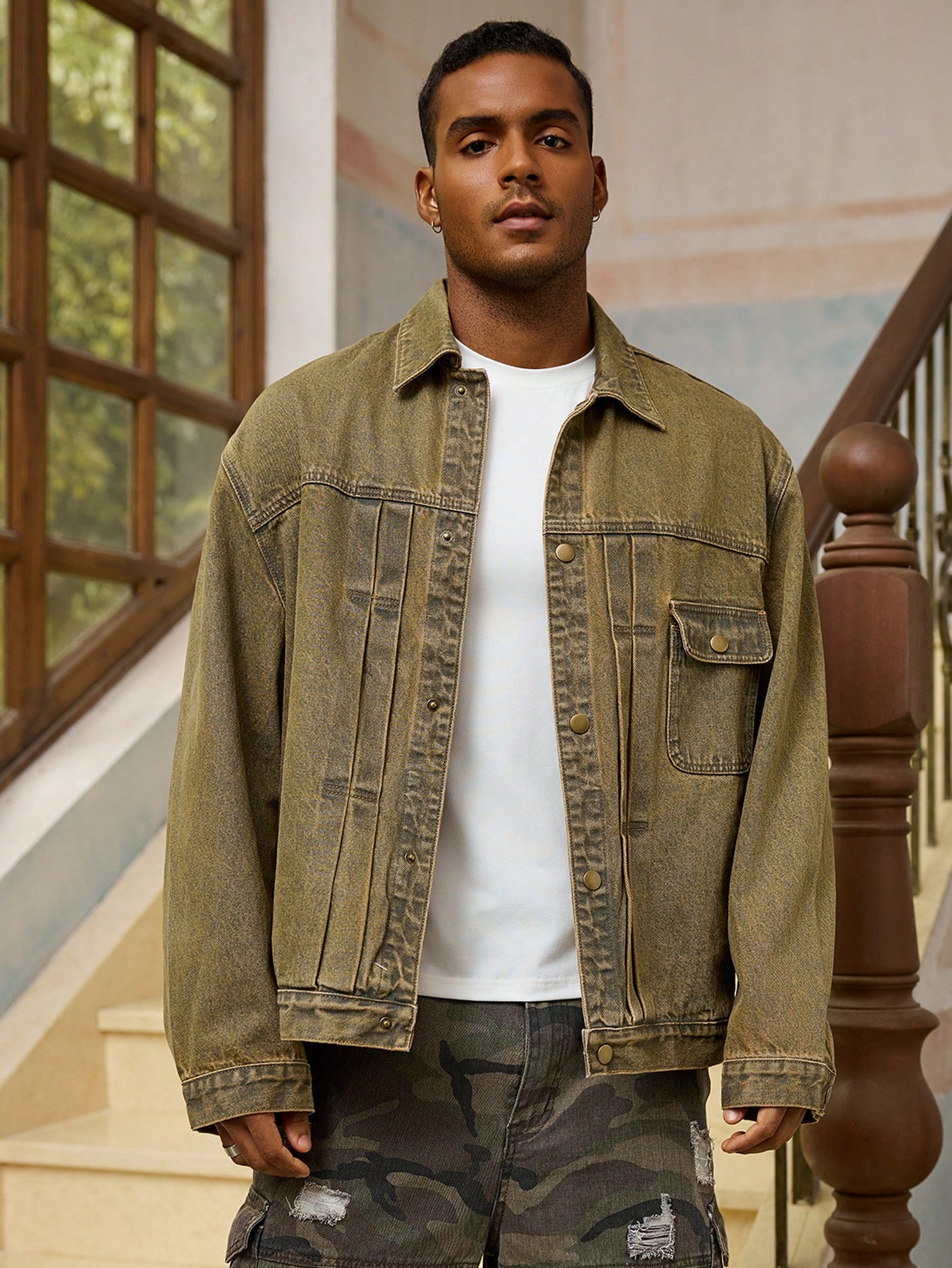 Men Vintage Denim Jacket​ Style Fashion