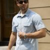 RivetRise Mens Summer Vacation Casual Front Button Patch Pocket Short Sleeve Denim Shirt main 2