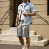 RivetRise Mens Summer Vacation Casual Front Button Patch Pocket Short Sleeve Denim Shirt main 5