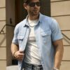RivetRise Mens Summer Vacation Casual Front Button Patch Pocket Short Sleeve Denim Shirt main 6